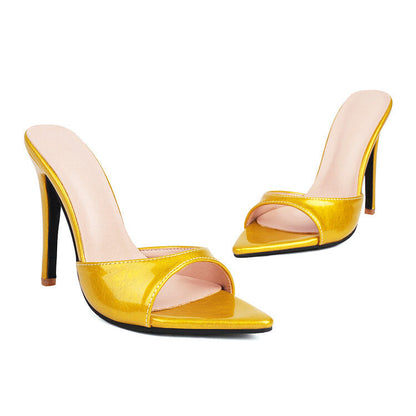 Stylish Pointed Open-Toe Slip On Stiletto High Heels - Free Shipping