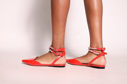 Rosalind Flats Red Extended Sizes - Free Shipping