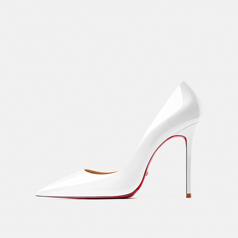 Sophisticated Patent Leather Pointed Toe Stiletto Heels - Free Shipping