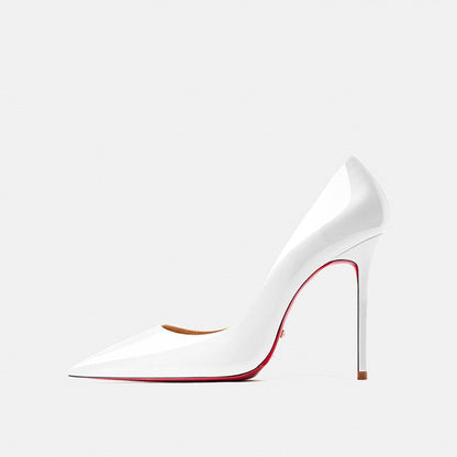 Sophisticated Patent Leather Pointed Toe Stiletto Heels - Free Shipping