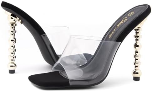 Elegant Clear Strap Heels with Distinctive Ball Dome Heel