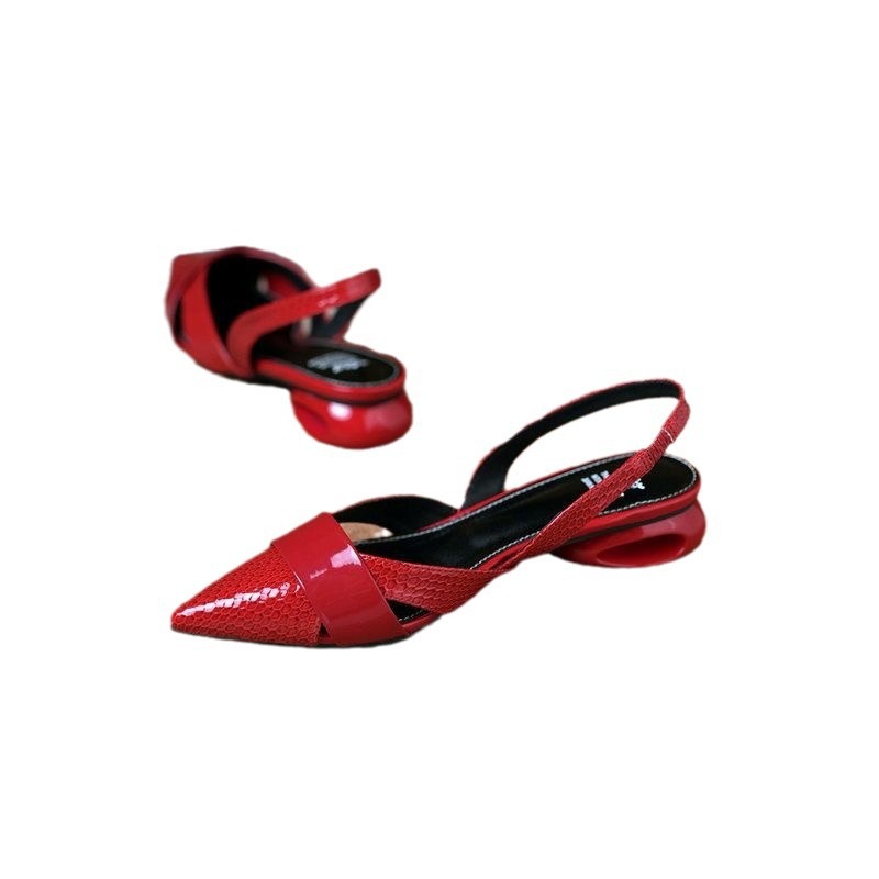 Patent Leather Pointed Toe Cutout Sandals - Free Shipping