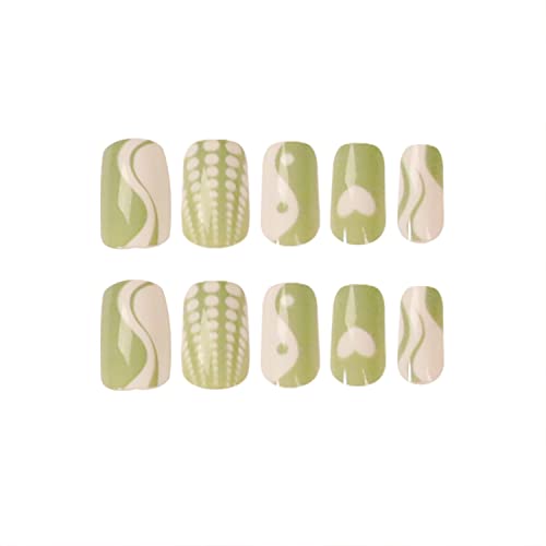 Elegant Square Press-On Nails with Stylish Design - Quick Manicure for All Occasions