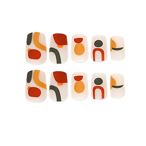 Elegant Square Press-On Nails with Stylish Design - Quick Manicure for All Occasions