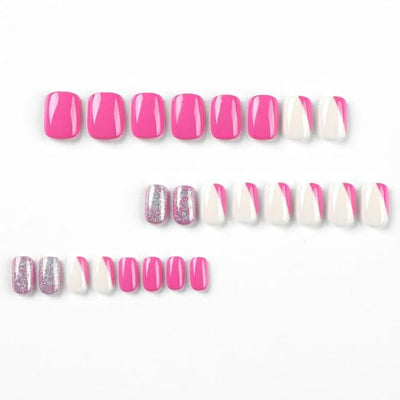 Elegant Square Press-On Nails with Stylish Design - Quick Manicure for All Occasions