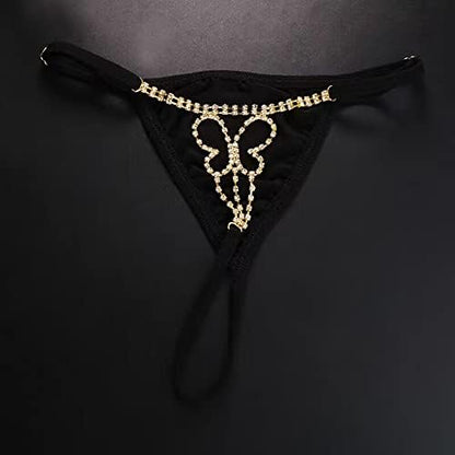 Sexy Adjustable Rhinestone G-String Underpants for Glamorous Flair and Seductive Style