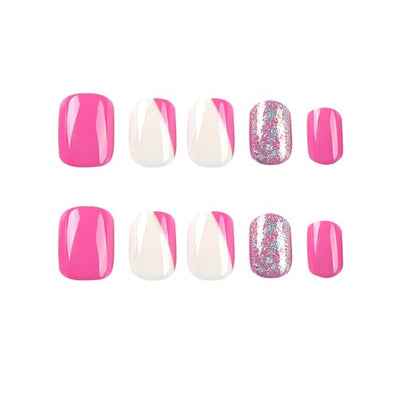 Elegant Square Press-On Nails with Stylish Design - Quick Manicure for All Occasions