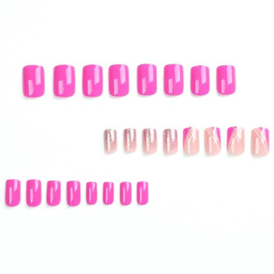 Elegant Square Press-On Nails with Stylish Design - Quick Manicure for All Occasions