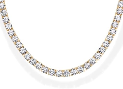 Chic Diamond Tennis Necklace 14K GP Cubic Zirconia - Free Shipping