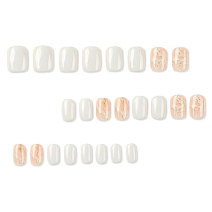 Elegant Square Press-On Nails with Stylish Design - Quick Manicure for All Occasions