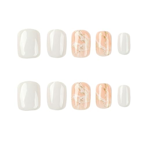 Elegant Square Press-On Nails with Stylish Design - Quick Manicure for All Occasions