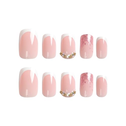 Elegant Square Press-On Nails with Stylish Design - Quick Manicure for All Occasions