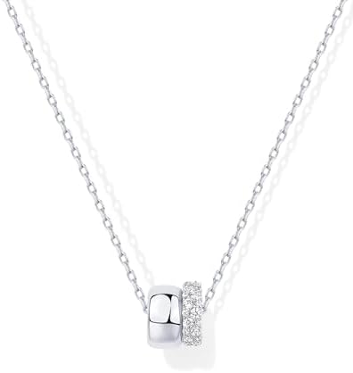 Stylish Two-Toned Rondelle 14K GP Cubic Zirconia Necklace - Free Shipping