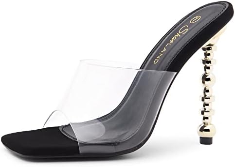 Elegant Clear Strap Heels with Distinctive Ball Dome Heel