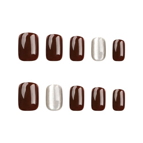 Elegant Square Press-On Nails with Stylish Design - Quick Manicure for All Occasions