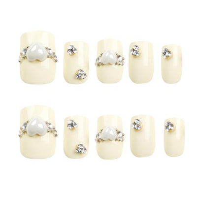 Elegant Square Press-On Nails with Stylish Design - Quick Manicure for All Occasions