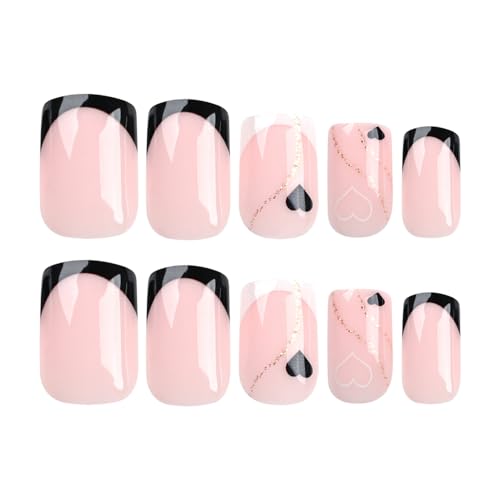 Elegant Square Press-On Nails with Stylish Design - Quick Manicure for All Occasions