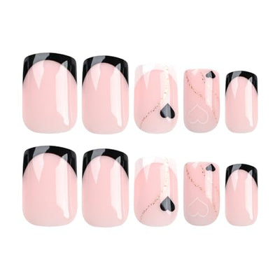 Elegant Square Press-On Nails with Stylish Design - Quick Manicure for All Occasions