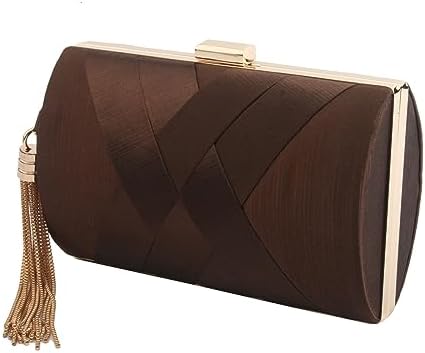 Luxury Silk Clutch with Sophisticated Tassel Charm: Ideal for Prom,Weddings and Galas