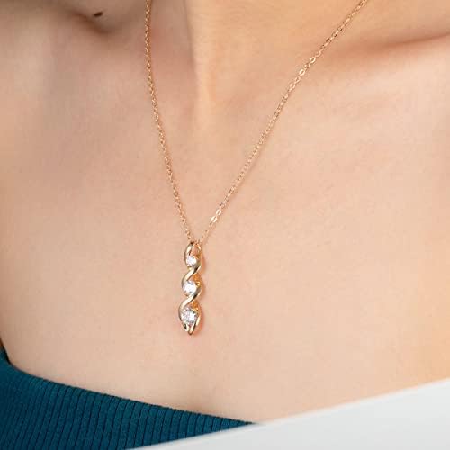 14K GF Cubic Zirconia Infinity Necklace-Free Shipping