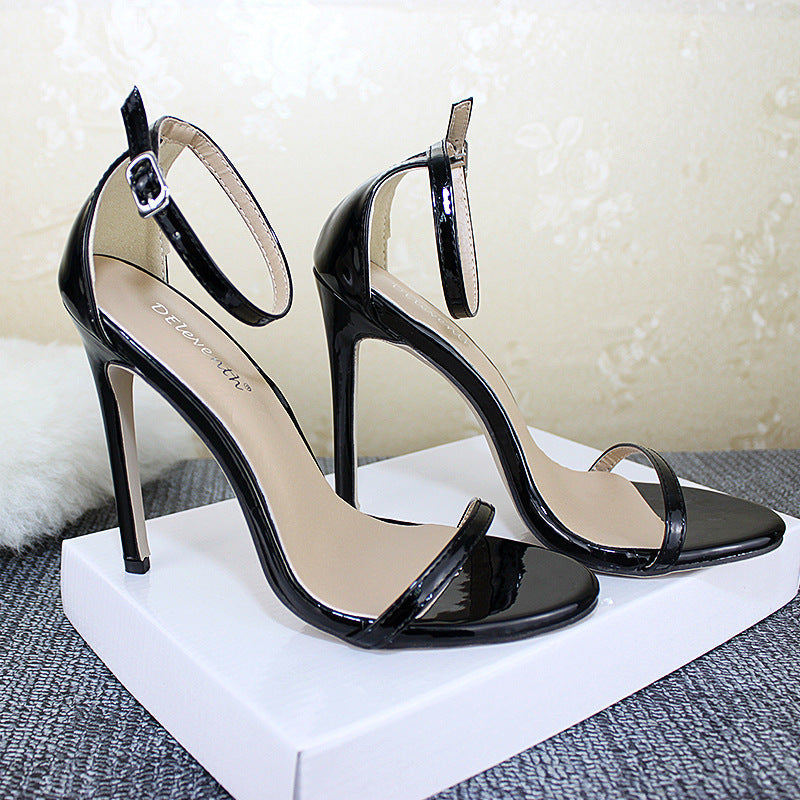 Fish Mouth Buckle High Heel Open-Toe Stiletto High Heels - Free Shipping