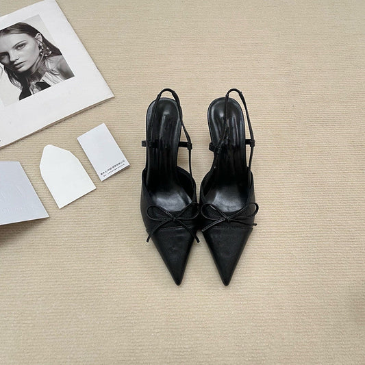 Pointed Toe Ankle Leather High Heels - Free Shipping