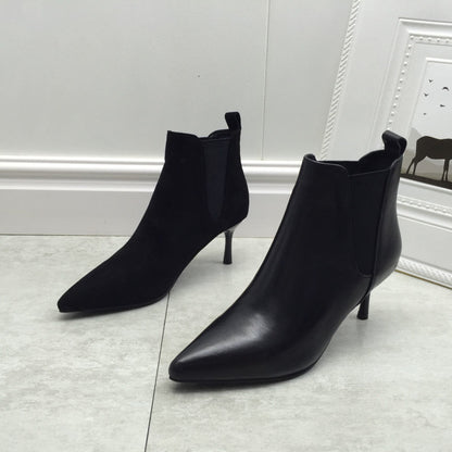 Soft Microfiber Pointed-Toe Stiletto High Boots - Free Shipping