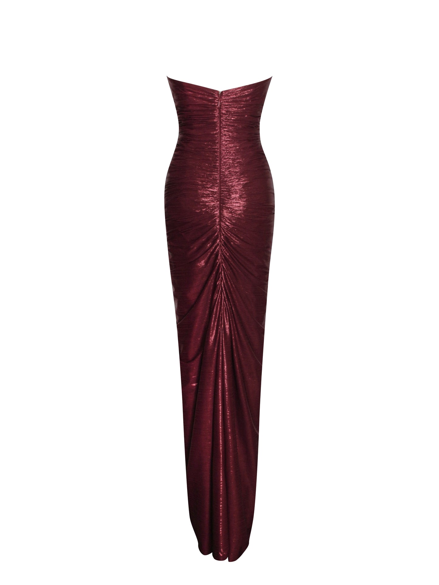 Miss Circle Sable Ruched Burgundy Glitter Mermaid Gown - Free Shipping