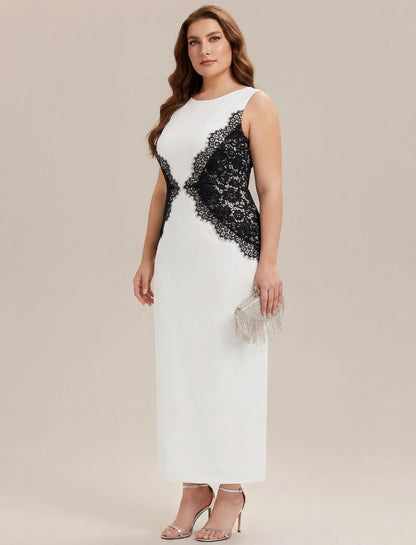 Elegant Plus Size Sleeveless Colorblock Lace Applique Maxi Dress - Free Shipping