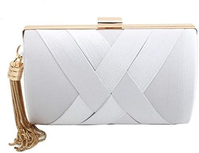 Luxury Silk Clutch with Sophisticated Tassel Charm: Ideal for Prom,Weddings and Galas