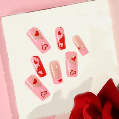 Elegant Square Press-On Nails with Stylish Design - Quick Manicure for All Occasions