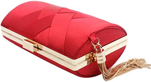 Luxury Silk Clutch with Sophisticated Tassel Charm: Ideal for Prom,Weddings and Galas