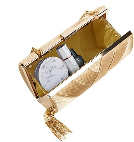 Luxury Silk Clutch with Sophisticated Tassel Charm: Ideal for Prom,Weddings and Galas