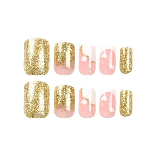 Elegant Square Press-On Nails with Stylish Design - Quick Manicure for All Occasions