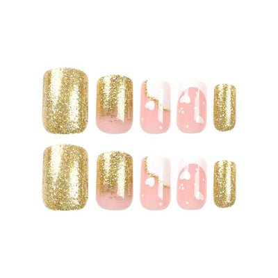 Elegant Square Press-On Nails with Stylish Design - Quick Manicure for All Occasions