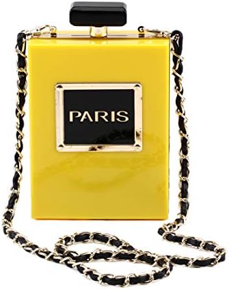 Parisian Perfume Bottle-Inspired Evening Clutch - Vintage Style Accessory with Chain Strap - Free Shipping