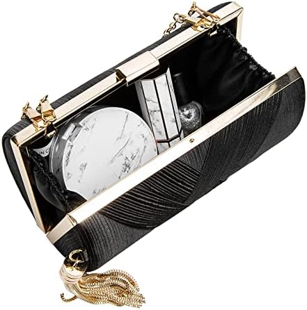 Luxury Silk Clutch with Sophisticated Tassel Charm: Ideal for Prom,Weddings and Galas