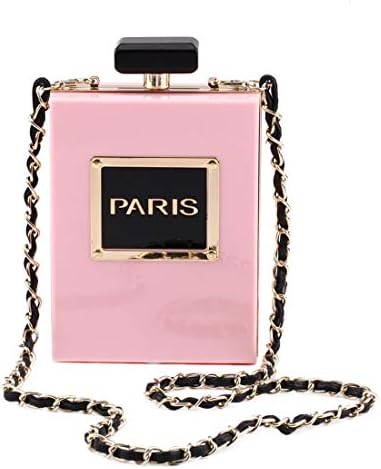 Parisian Perfume Bottle-Inspired Evening Clutch - Vintage Style Accessory with Chain Strap - Free Shipping