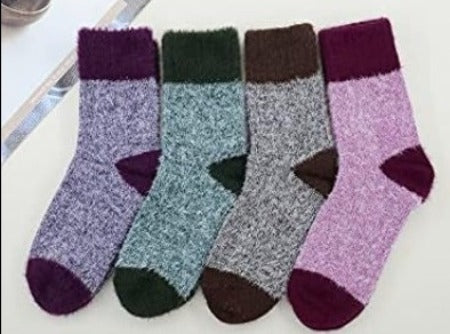 Winter Wool Blend Women's Socks - Cozy Multi Pack Crew Cut Socks