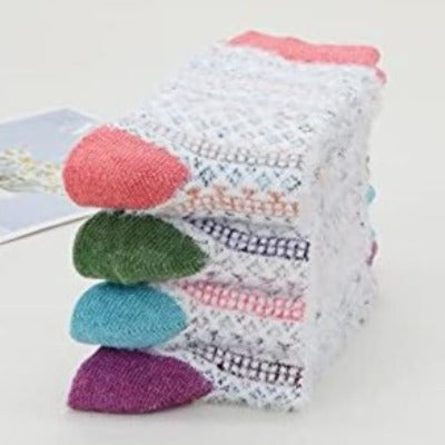 Winter Wool Blend Women's Socks - Cozy Multi Pack Crew Cut Socks