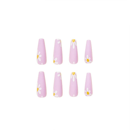 Designer Acrylic Press-On Nails Set - Long Acrylic Press-On Nails with Detailed Artwork- Free Shipping