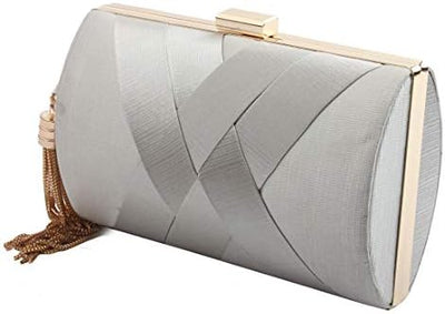 Luxury Silk Clutch with Sophisticated Tassel Charm: Ideal for Prom,Weddings and Galas