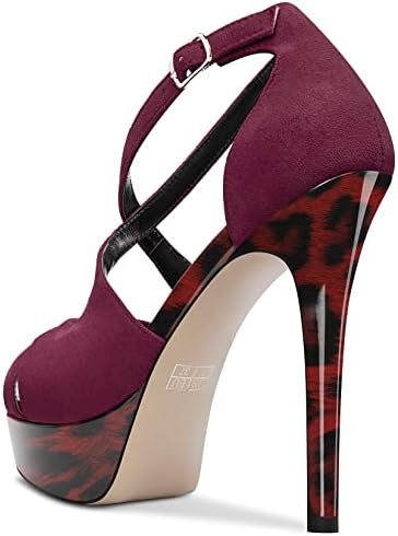 Vibrant Statement Pop Art Stiletto Platform Ankle Strap Heels 4.7in