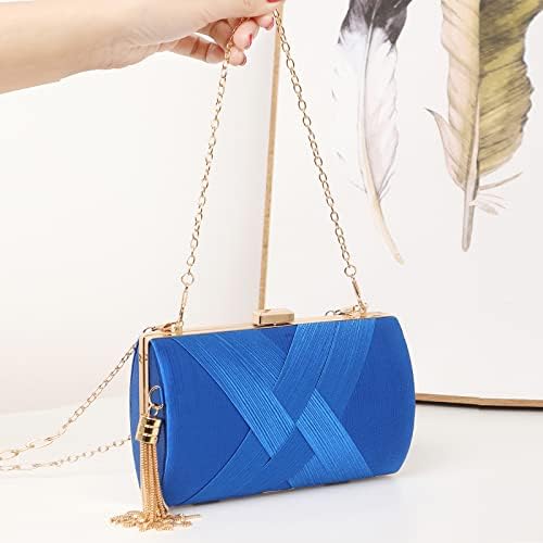 Luxury Silk Clutch with Sophisticated Tassel Charm: Ideal for Prom,Weddings and Galas