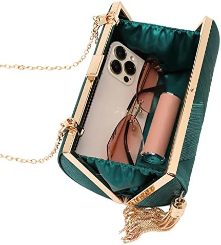 Luxury Silk Clutch with Sophisticated Tassel Charm: Ideal for Prom,Weddings and Galas