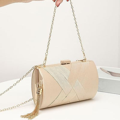 Luxury Silk Clutch with Sophisticated Tassel Charm: Ideal for Prom,Weddings and Galas