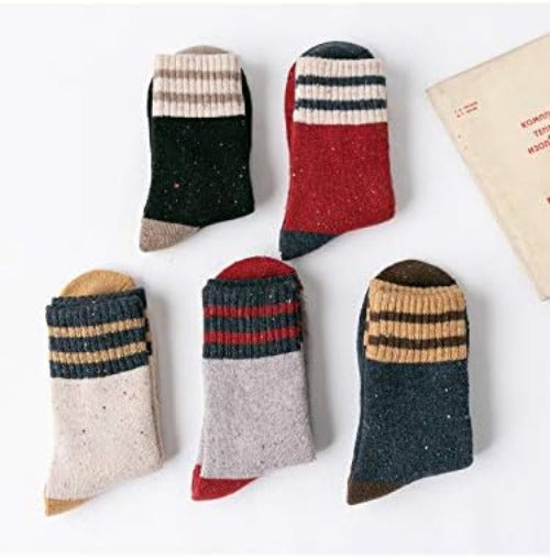 Winter Wool Blend Women's Socks - Cozy Multi Pack Crew Cut Socks