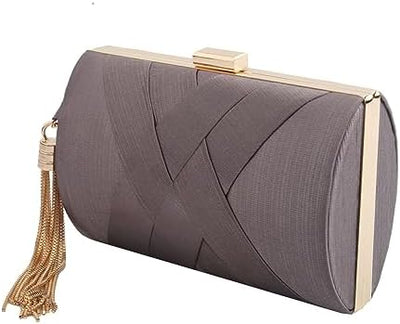 Luxury Silk Clutch with Sophisticated Tassel Charm: Ideal for Prom,Weddings and Galas