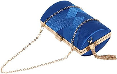 Luxury Silk Clutch with Sophisticated Tassel Charm: Ideal for Prom,Weddings and Galas