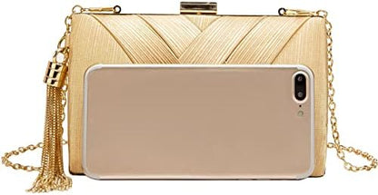 Luxury Silk Clutch with Sophisticated Tassel Charm: Ideal for Prom,Weddings and Galas